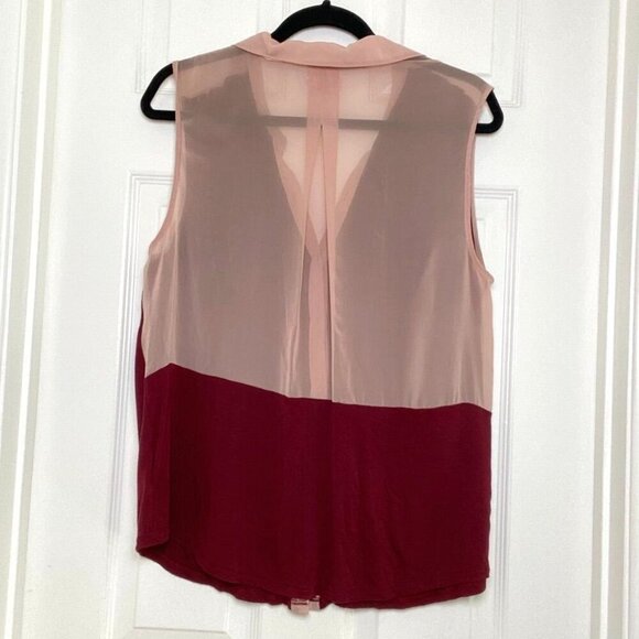 Urban Outfitters Cooperative Sleeveless Blouse Maroon Pink Size Large - Picture 9 of 9